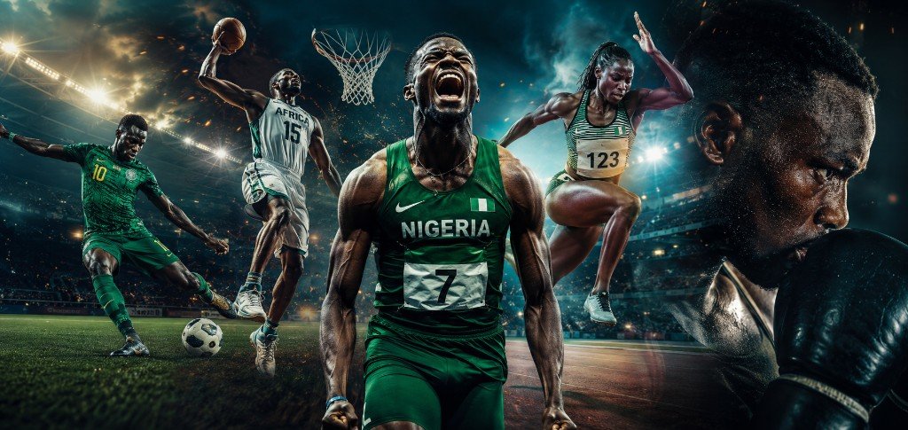 Athlètes africains en action, montage multi-sports